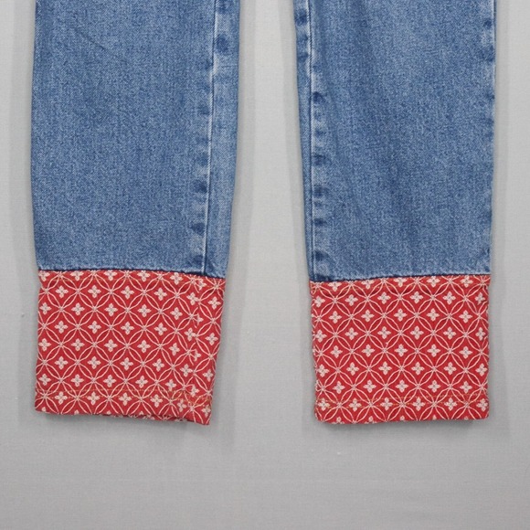 DFX Jeans Womens Size 10 Denim Blue Geometric Foral Tapered Y2K Vintage - Picture 2 of 8